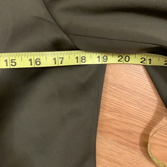 Very Dark Green Satin One Button Blazer - Picture 5 of 11